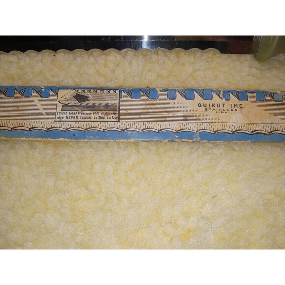 Quikut Quikkle Slicing Knife Stainless 9" Double Edge Forked Green Handle Knife - Picture 2 of 8